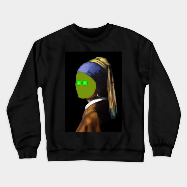 Girl with a pearl earing Crewneck Sweatshirt by artbyluko